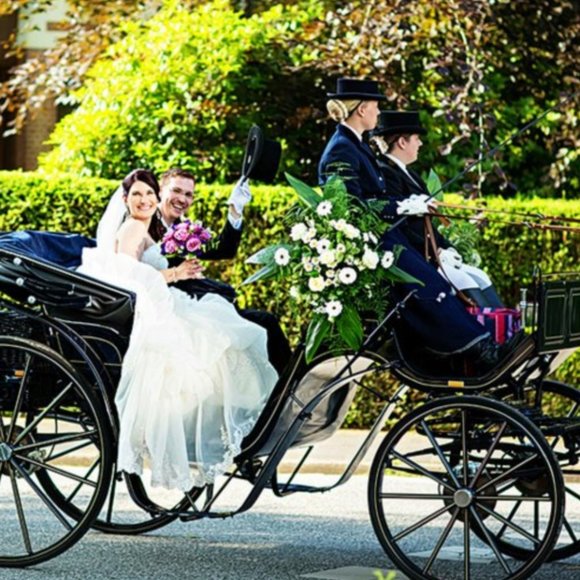 Handmade Wooden Purple Reversible Just Married Mr. Mrs. Wooden Signs - Picture 3 of 9